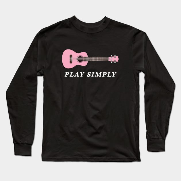 Play Simply Pink Ukulele Long Sleeve T-Shirt by nightsworthy